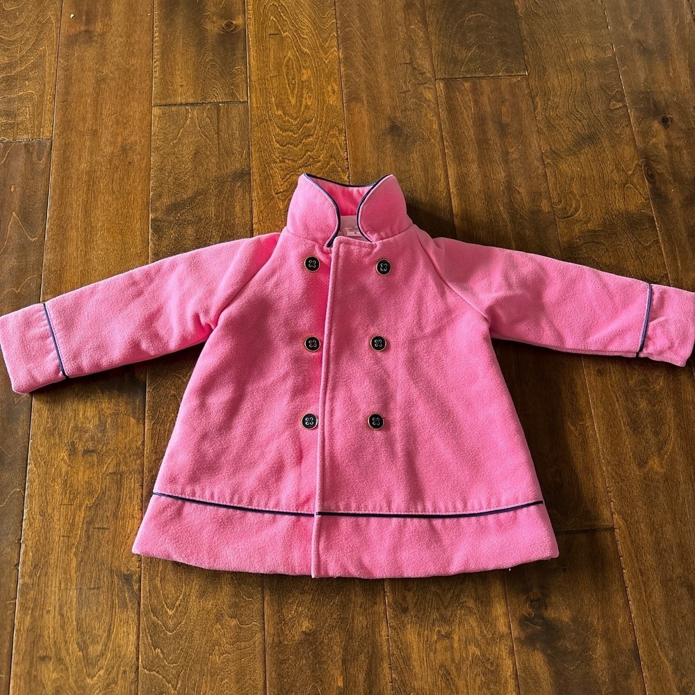 Little Me Girls 18 Month Pea Coat Pink Bow Quilted Winter Feminine